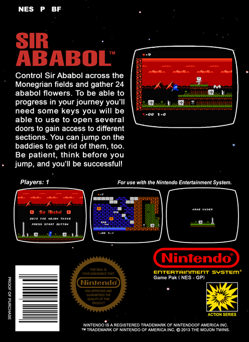 Sir Ababol (Homebrew) — Box back